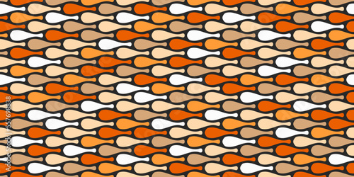 Seamless wallpaper with orange skittles and black background. Vector for seamless print and stylish interior design, wallpaper, textile.