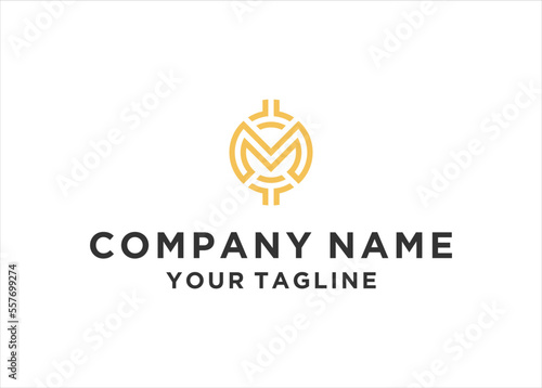 Letter M monogram coin logo design vector illustration template