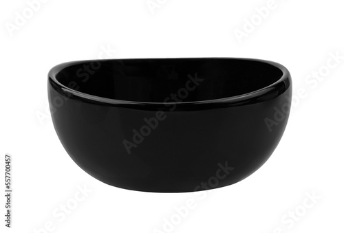 black ceramic bowl isolate on transparent png