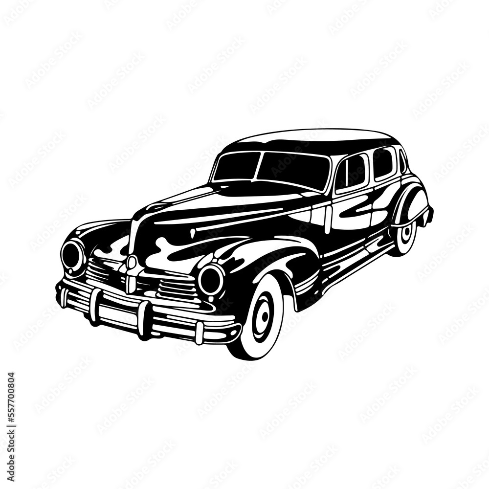 vector vintage car illustration concept