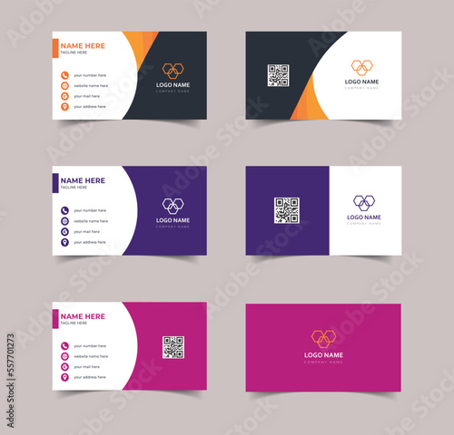 Double-sided creative business card template.Creative and Clean Business Card Template.Flat design vector abstract creative. modern visiting card.