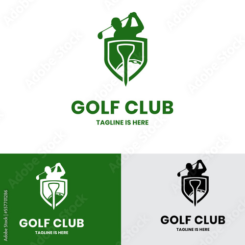 Green golf sports logo design 