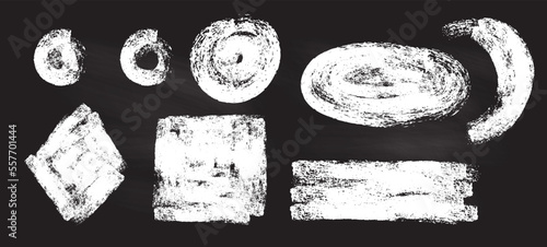 Set of chalk strokes