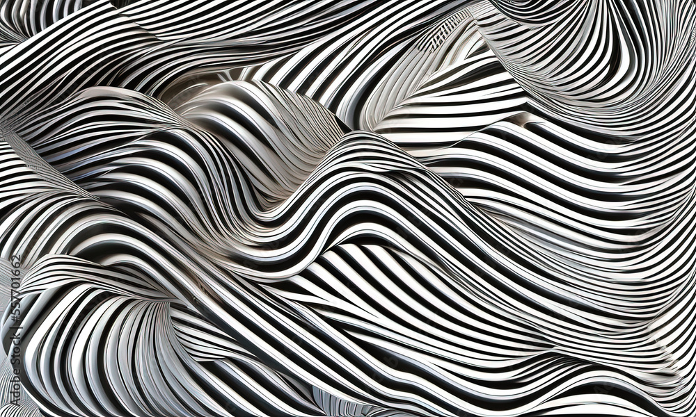abstract black and white wavy background