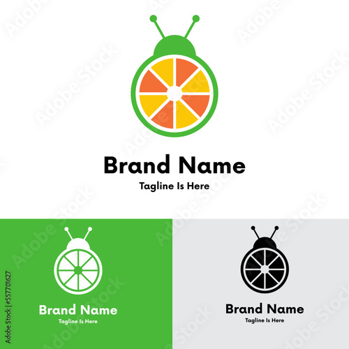 Creative Fruit bug logo design 