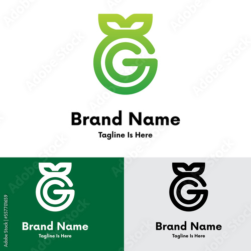  Leaf g letter logo design 