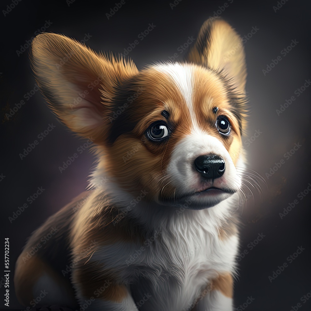Obraz premium Cute Dogs Card Background Wallpaper Texture Overlay Art For Print Print on demand 