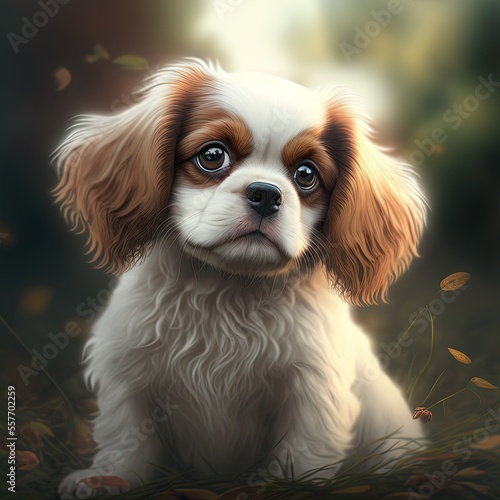 Cute Dogs Card Background Wallpaper Texture Overlay Art For Print Print on demand 
