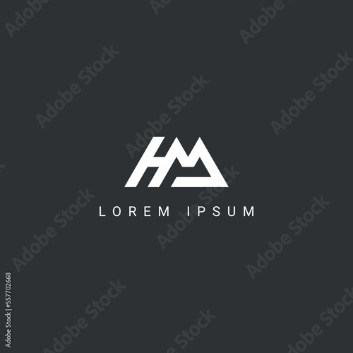 Alphabet letter HM or MH icon logo vector.
