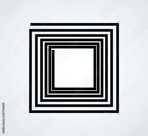 Rectangle Logo with lines.Rectangle unusual icon Design .frame with Vector stripes for images 