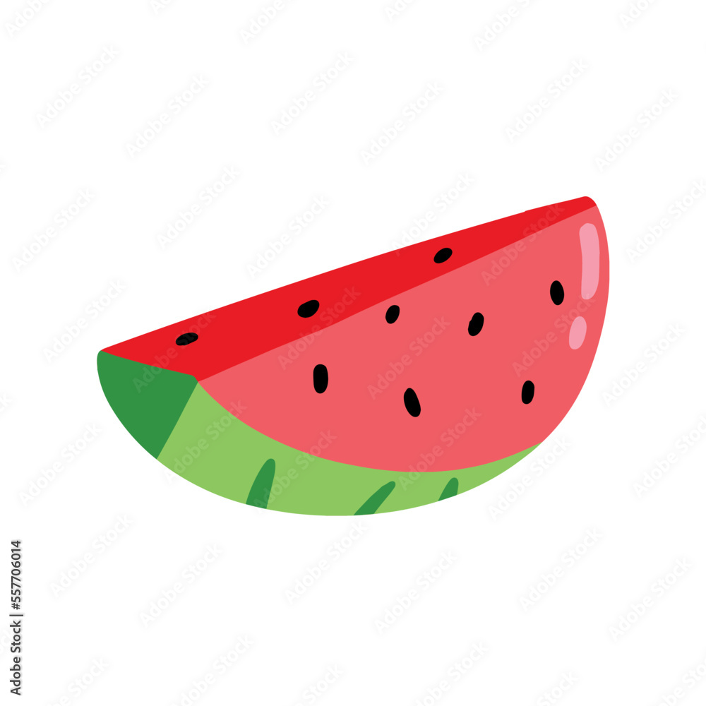 Slice Of Watermelon Cartoon. Vector Food Fruit isolated on white background. Slice Of Watermelon Cartoon. Vector Food Fruit isolated on white background.
