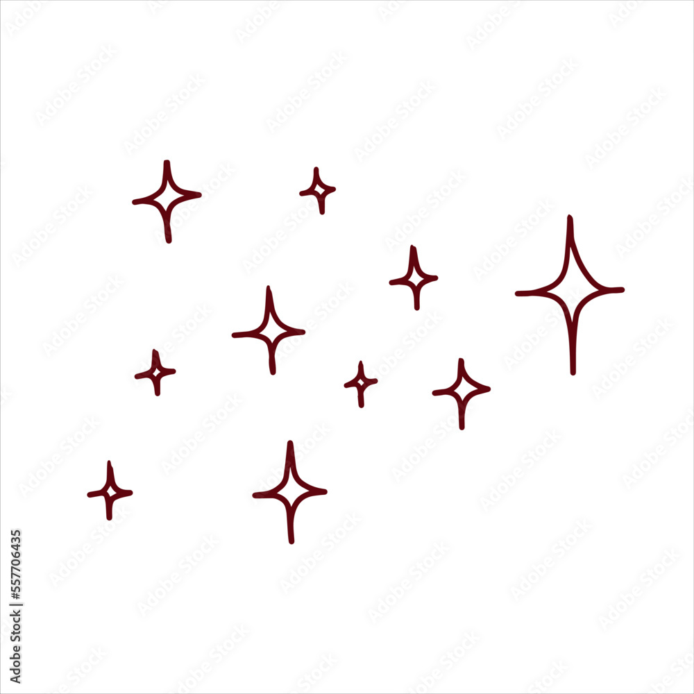 Hand Drawn Doodle star. Black and White Sparkling effect Hand Drawn Doodle star. Black and White Sparkling effect