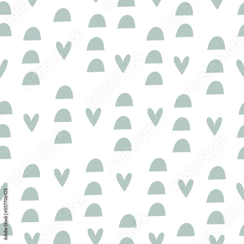 Seamless pattern with  heart  abstract decor elements. flat simple vector. hand drawing. design for fabric  textile  wrapper  print