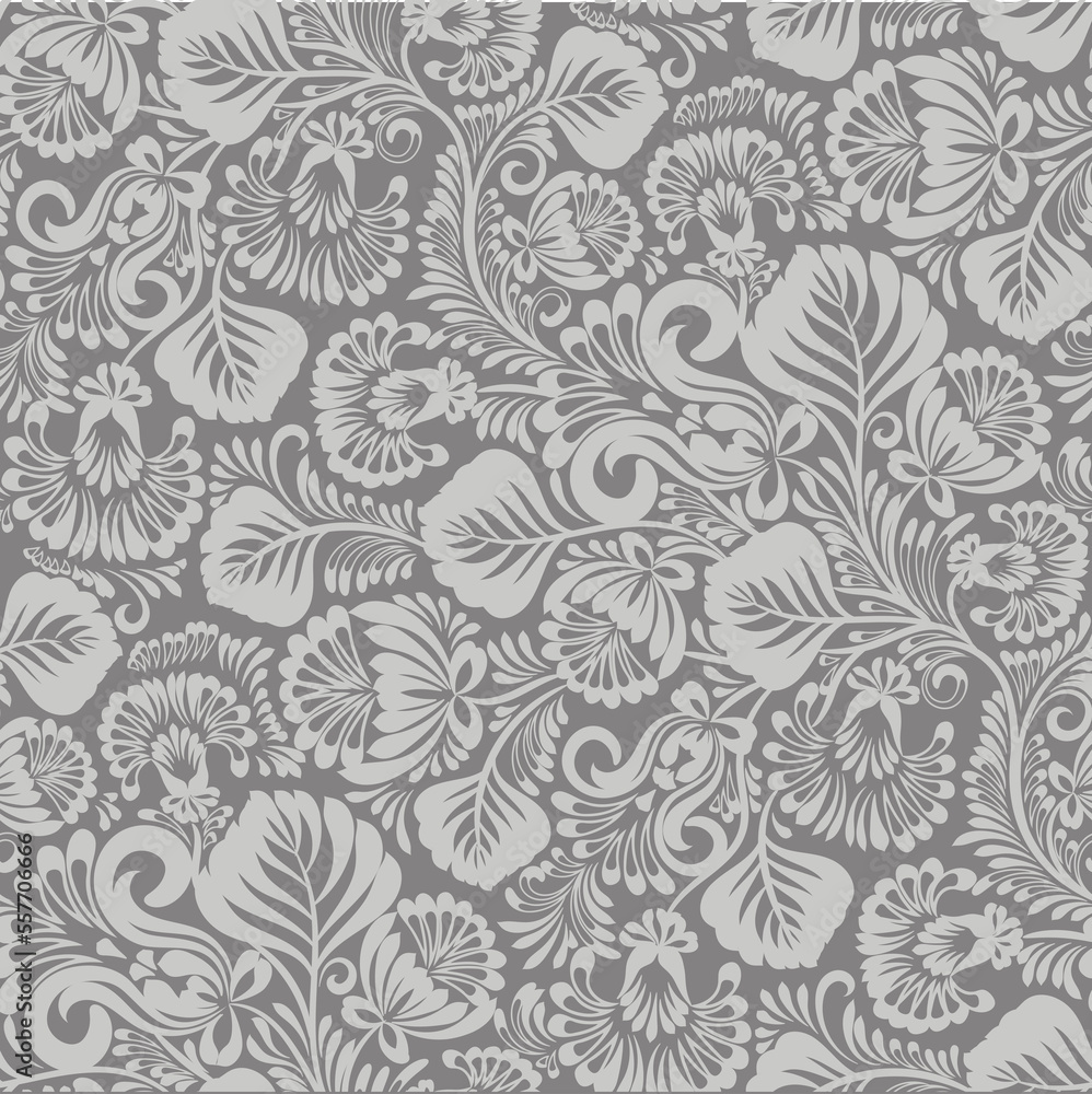 Floral seamless pattern with curve elements. Elegant wallpaper, wrapping, textile design Floral seamless pattern with curve elements. Elegant wallpaper, wrapping, textile design