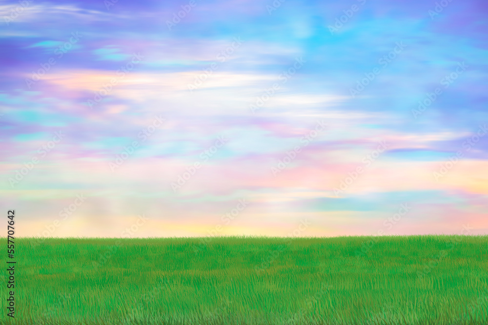 草原と空イラスト