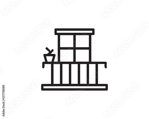 Balcony vector flat icon design