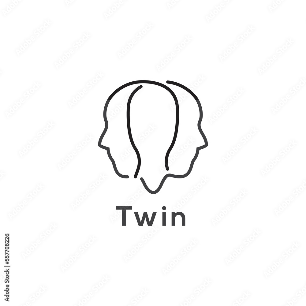Twin people. Vector logo icon template Twin people. Vector logo icon template