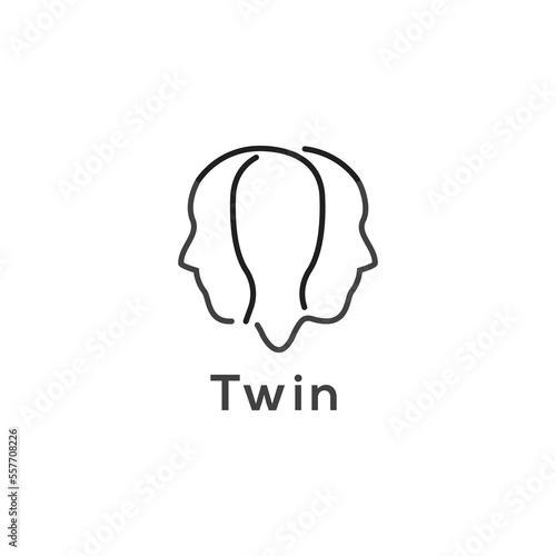 Twin people. Vector logo icon template