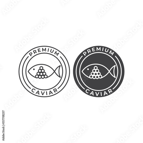 Premium caviar label. Vector logo icon template