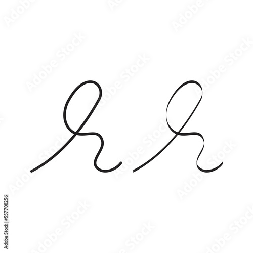 Flourish of approval, krul, paraf symbol, ponten, signature. Vector icon template
