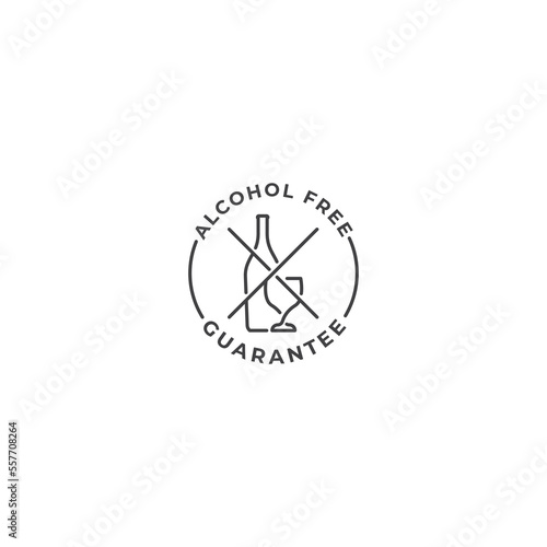 No alcohol holiday, dry january, free alcohol. Vector icon template