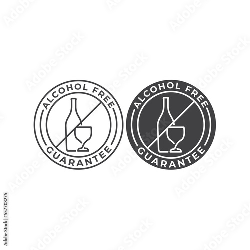 No alcohol holiday, dry january, free alcohol. Vector icon template