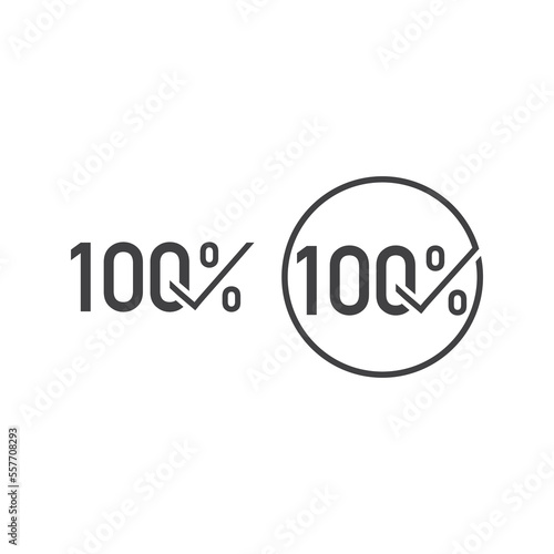 100% approved label. Vector icon template