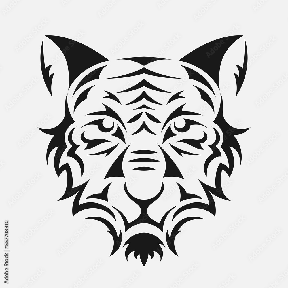 Fototapeta premium Tiger head, face logo. Vector icon template