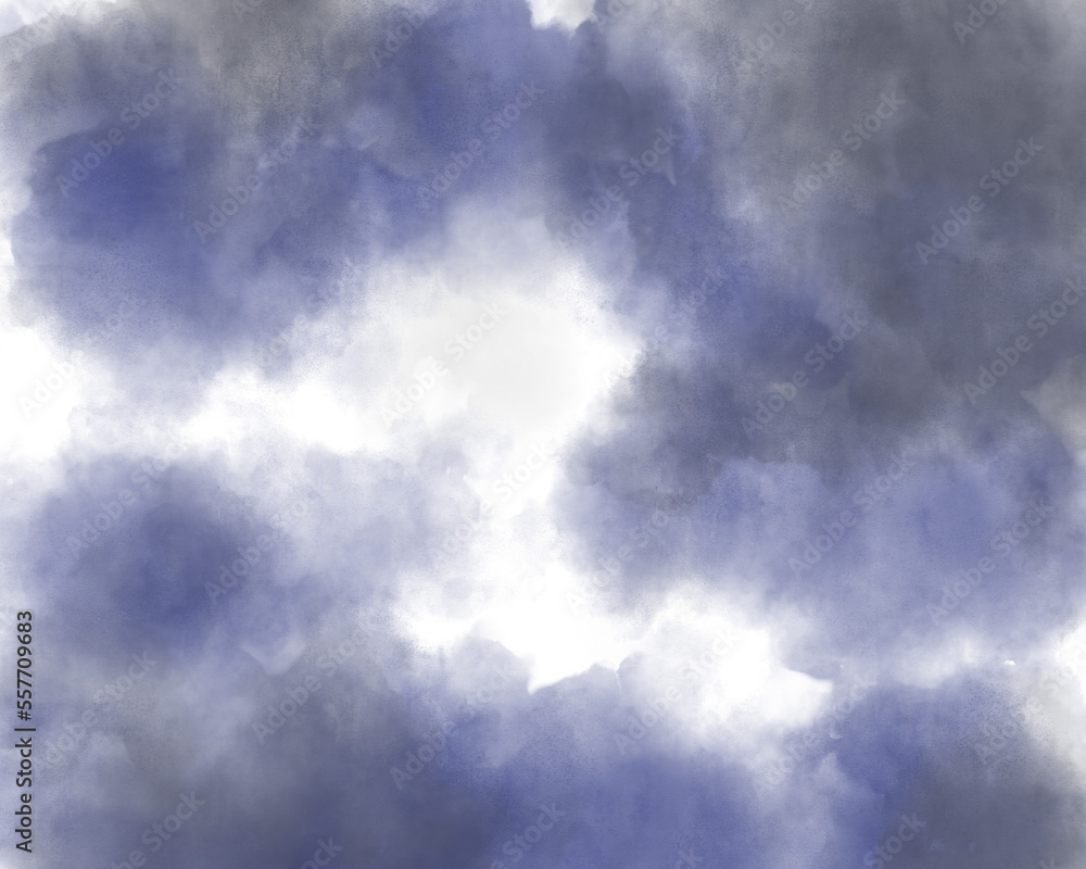 雲の水彩風イラスト　背景