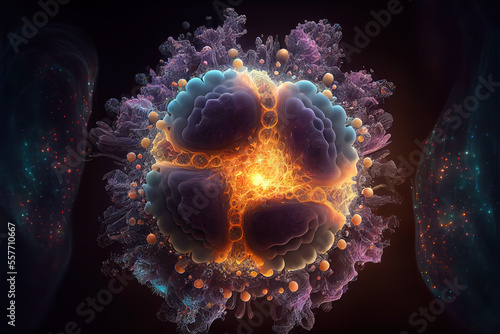 Molecule planet. Generative AI.