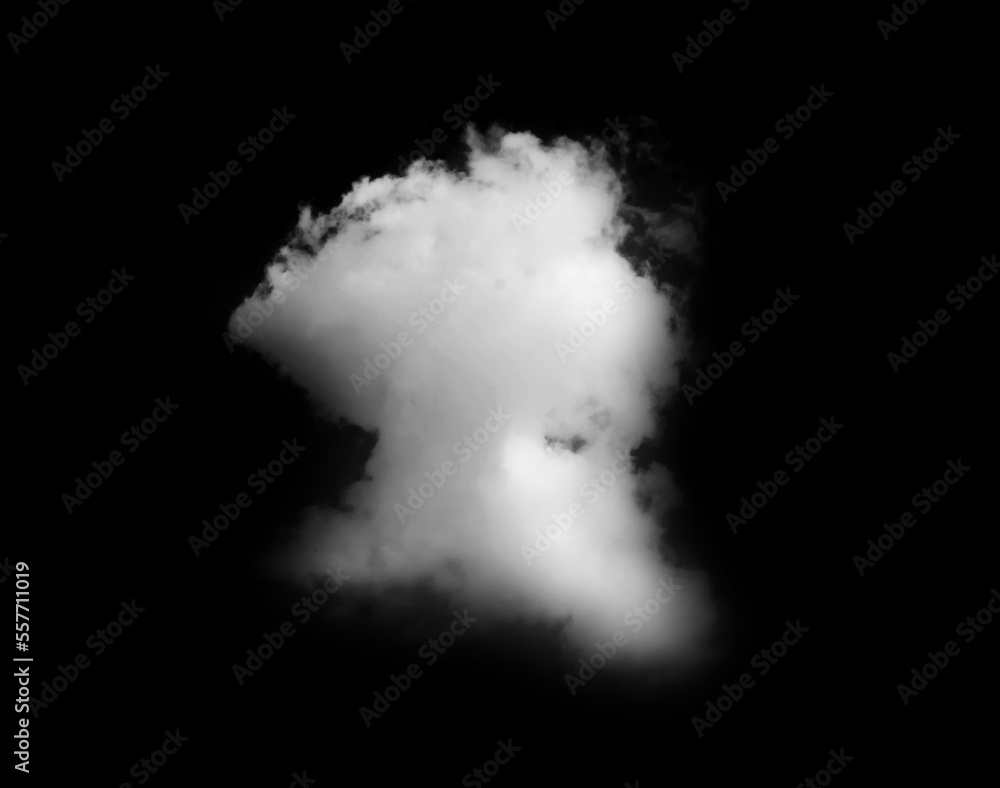 Set of clouds white on isolated elements black background. Set of clouds white on isolated elements black background.