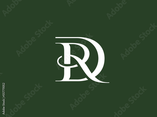 DR monogram logo with a combination of organic and serif fonts and a classic modern elegant style. photo