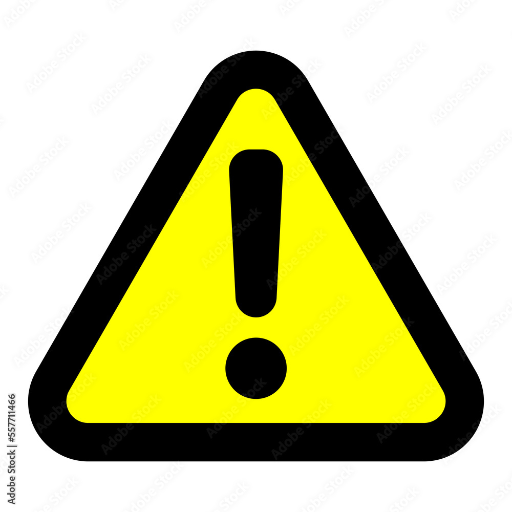 Warning Hazard Sign on Transparent Background Warning Hazard Sign on Transparent Background