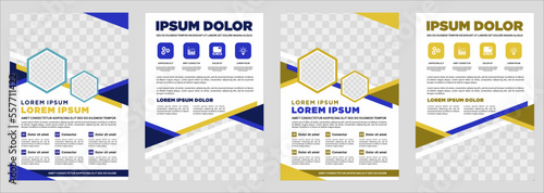 Brochure design cover modern layout annual report poster flyer in A4 with colorful triangles