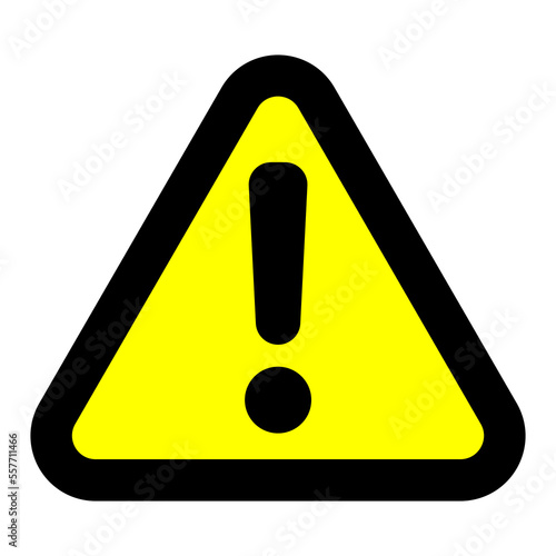Warning Hazard Sign on Transparent Background