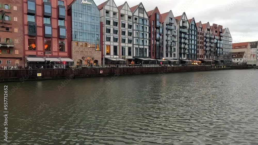 Cityscape by the river. Gdansk, Motlawa River, Poland. Cityscape by the river. Gdansk, Motlawa River, Poland.