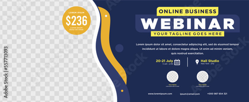 Digital marketing live webinar and corporate social media post or template banner