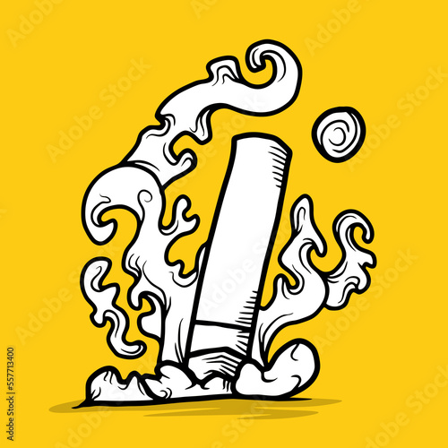 illustration of a cigarette being extinguished