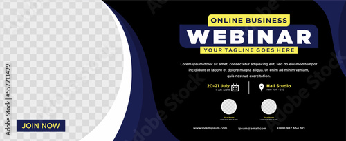 Digital marketing live webinar and corporate social media post or template banner