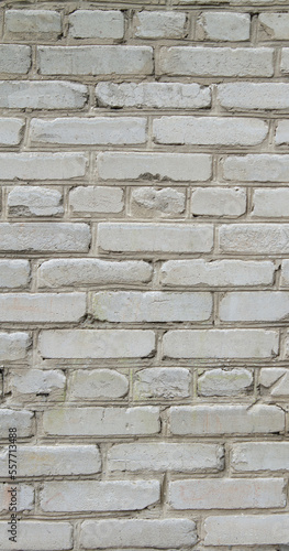  White Wall Background. Old Grungy Brick Wall Horizontal Texture. Brickwall Backdrop. Stonewall Wallpaper. Vintage Wall With Peeled Plaster. Retro Grunge Wall