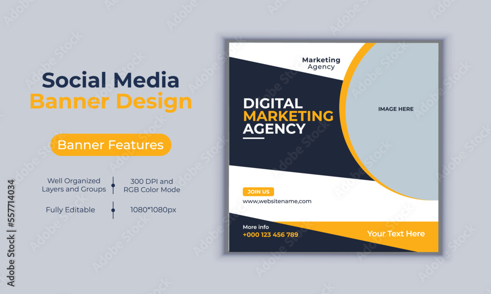 Digital marketing agency social media post banner design vector template modern layout design Digital marketing agency social media post banner design vector template modern layout design