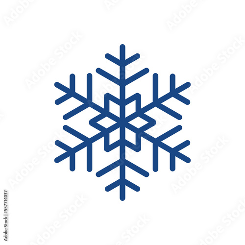Blue template snowflake with shadow. Isolated snowflakes icon, round mandala. Winter Holiday cartoon flat illustration. Merry Christmas and New year Vector. Hand draw style
