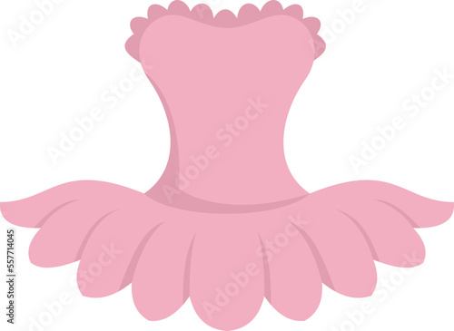 Ballet dress icon flat vector. Ballerina dancer dress. Ballet kid dance clothes isolated