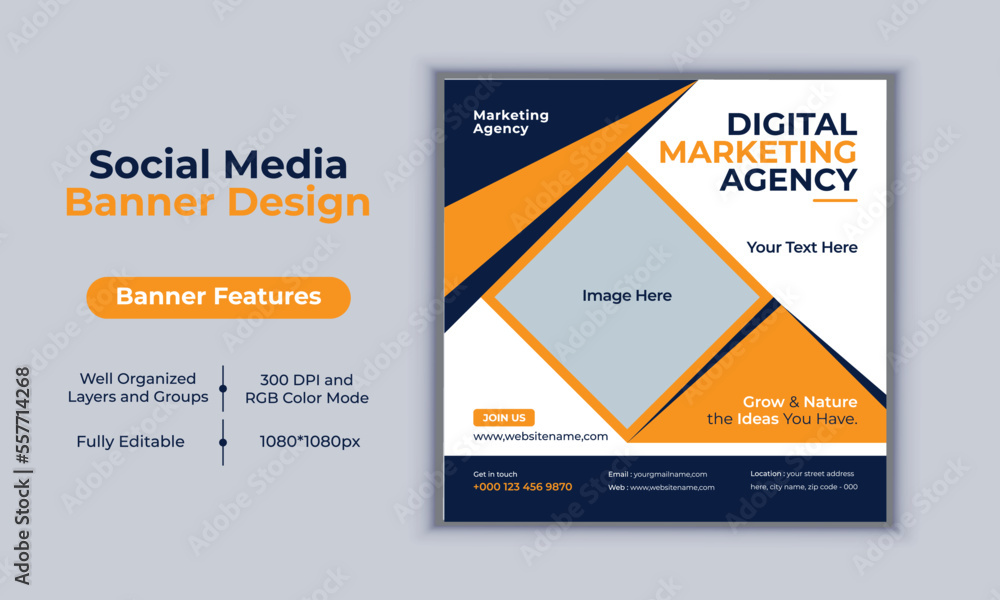 Digital marketing agency social media post banner design vector template modern layout design Digital marketing agency social media post banner design vector template modern layout design
