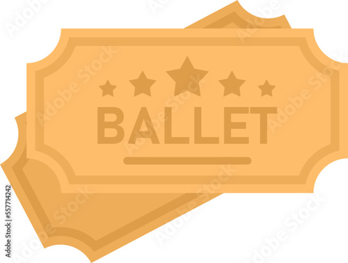 Ballet ticket icon flat vector. Theater concert opera. Ballet theatre event isolated