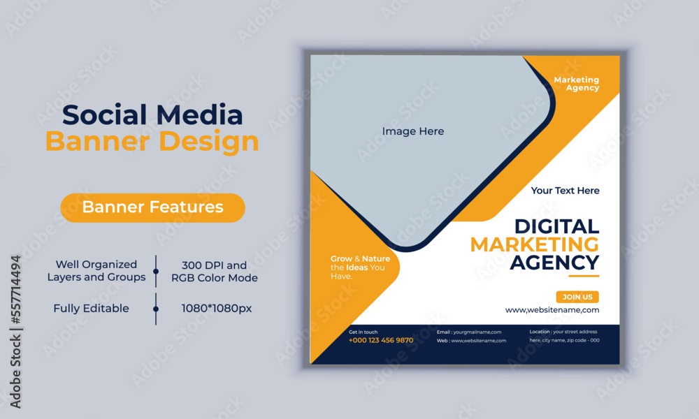 Digital marketing agency social media post banner design vector template modern layout design Digital marketing agency social media post banner design vector template modern layout design