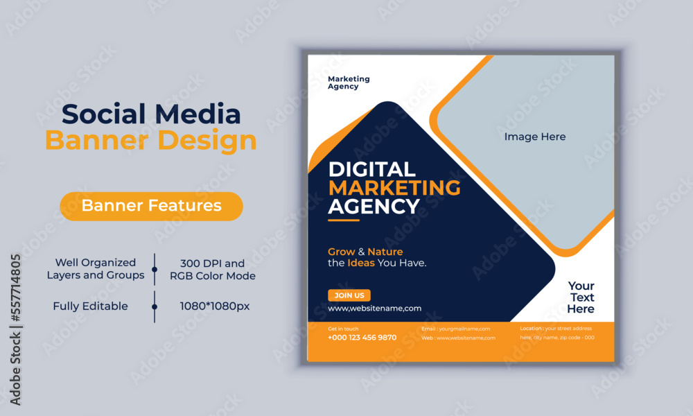 Digital marketing agency social media post banner design vector template modern layout design Digital marketing agency social media post banner design vector template modern layout design