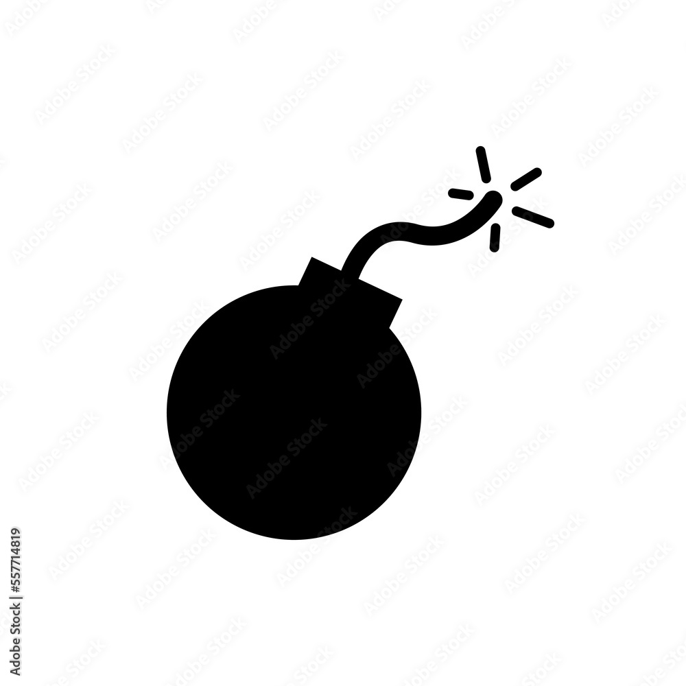 isolated bomb icon on white background. Use in designs related to violence, war, terrorism, or danger. High quality and easily editable. black and white bomb logo. isolated bomb icon on white background. Use in designs related to violence, war, terrorism, or danger. High quality and easily editable. black and white bomb logo.