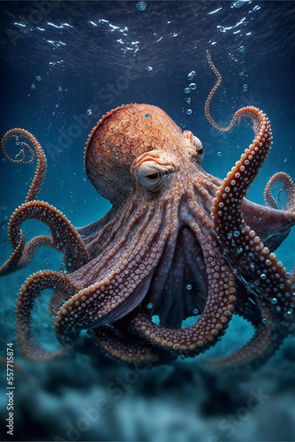 octopus in the sea, generative ai