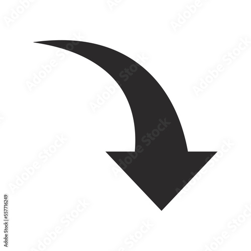 右下がりの矢印　黒